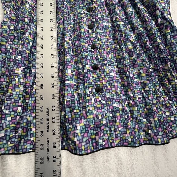 Beluya San Francisco Womens Geometric Pattern Button-Up Shirt Medium Long-Sleeve - Picture 8 of 8